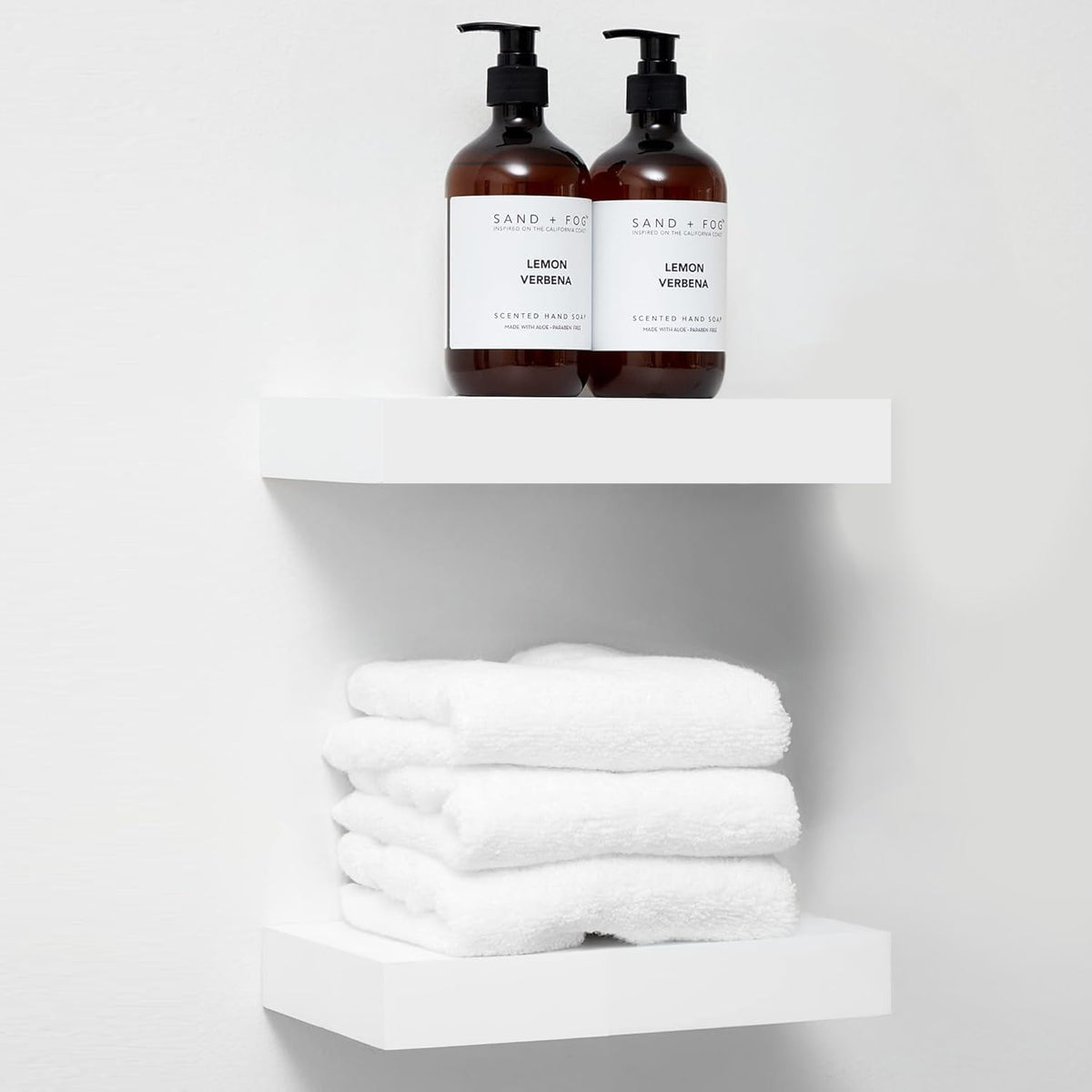 Homeforia White Floating Shelf 12 inch, High End Solid Real Wood Small 12inch Floating Shelves for