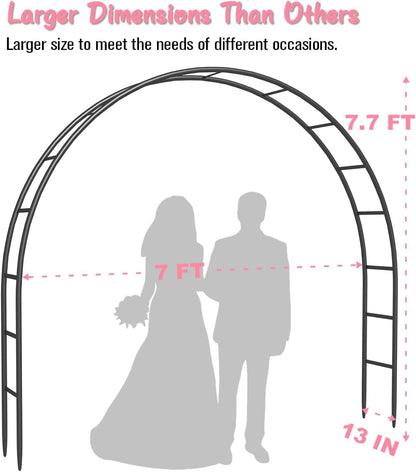 Queension Metal Arch Backdrop Stand 7Ft Wide 7.7Ft High, Wedding Arch Frame for Wedding