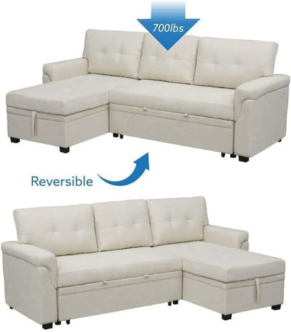 Naomi Home Transform Any Space: Sleeper Sectional Sofa with Convertible Sofa Bed & Inviting Chaise.