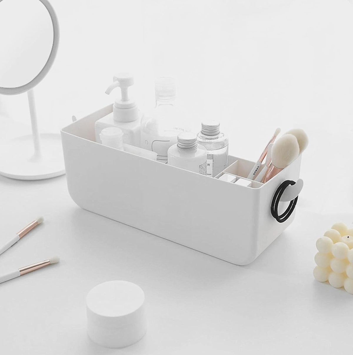 Bedside Hanging Caddy, Plastic Hanging Storage Shelf Holder Organizer for Phone Glasses Bottle