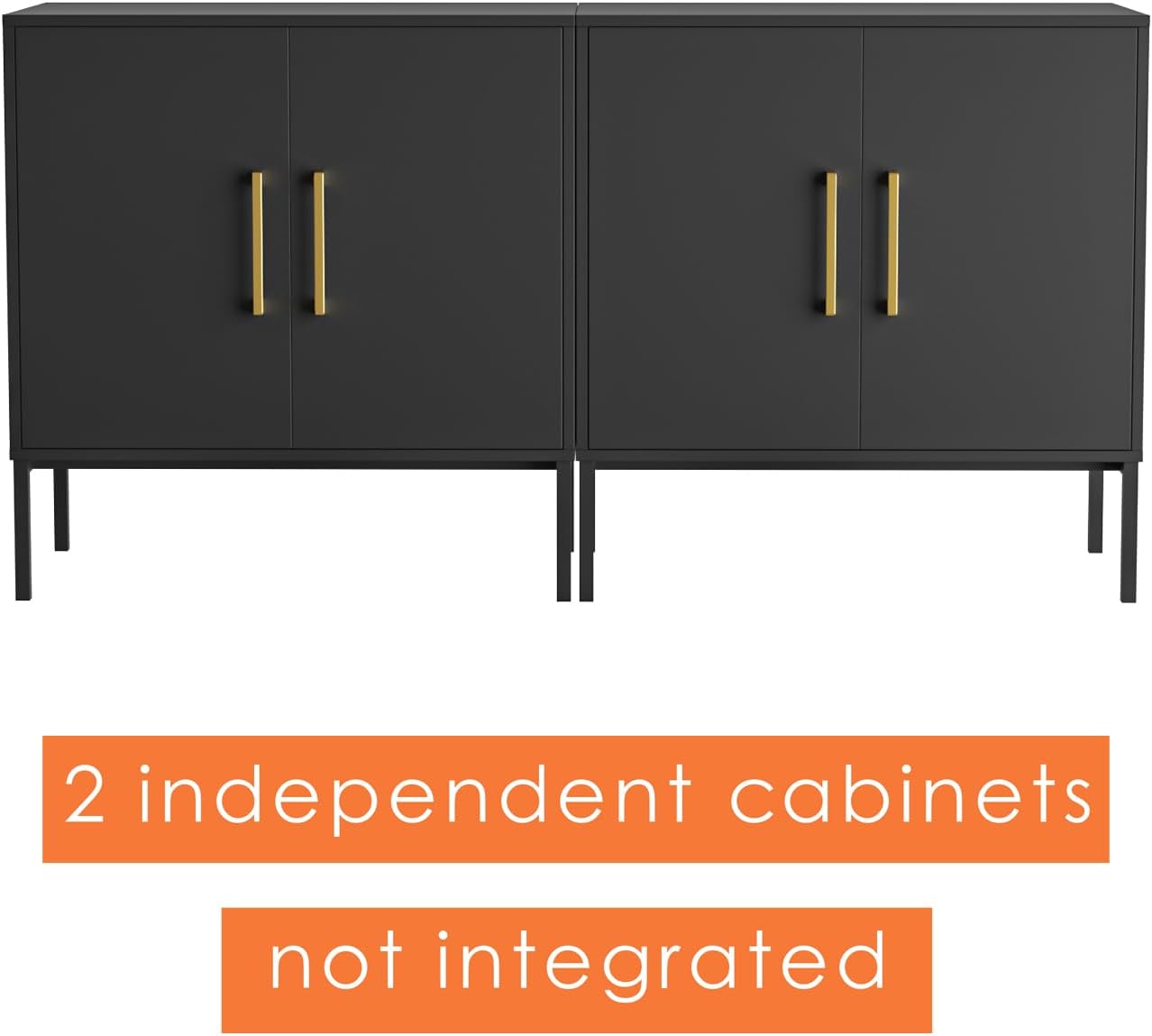 LYNSOM TV Stand for 55 Inch TV, Media Console Table with 2 Cabinets, Storage for Bedroom, Living