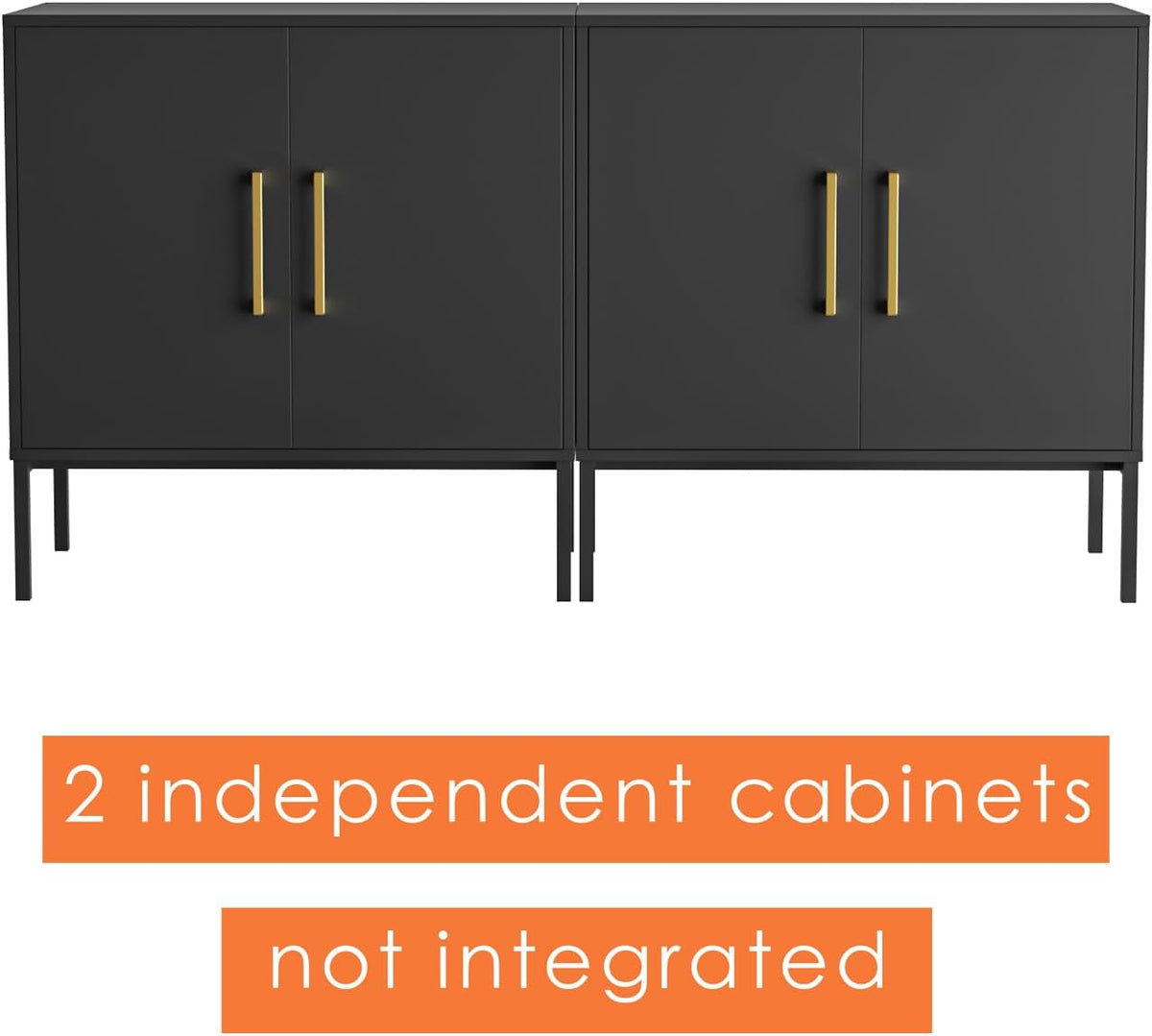 LYNSOM TV Stand for 55 Inch TV, Media Console Table with 2 Cabinets, Storage for Bedroom, Living