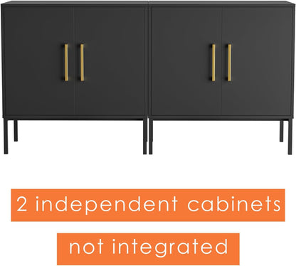 LYNSOM TV Stand for 55 Inch TV, Media Console Table with 2 Cabinets, Storage for Bedroom, Living