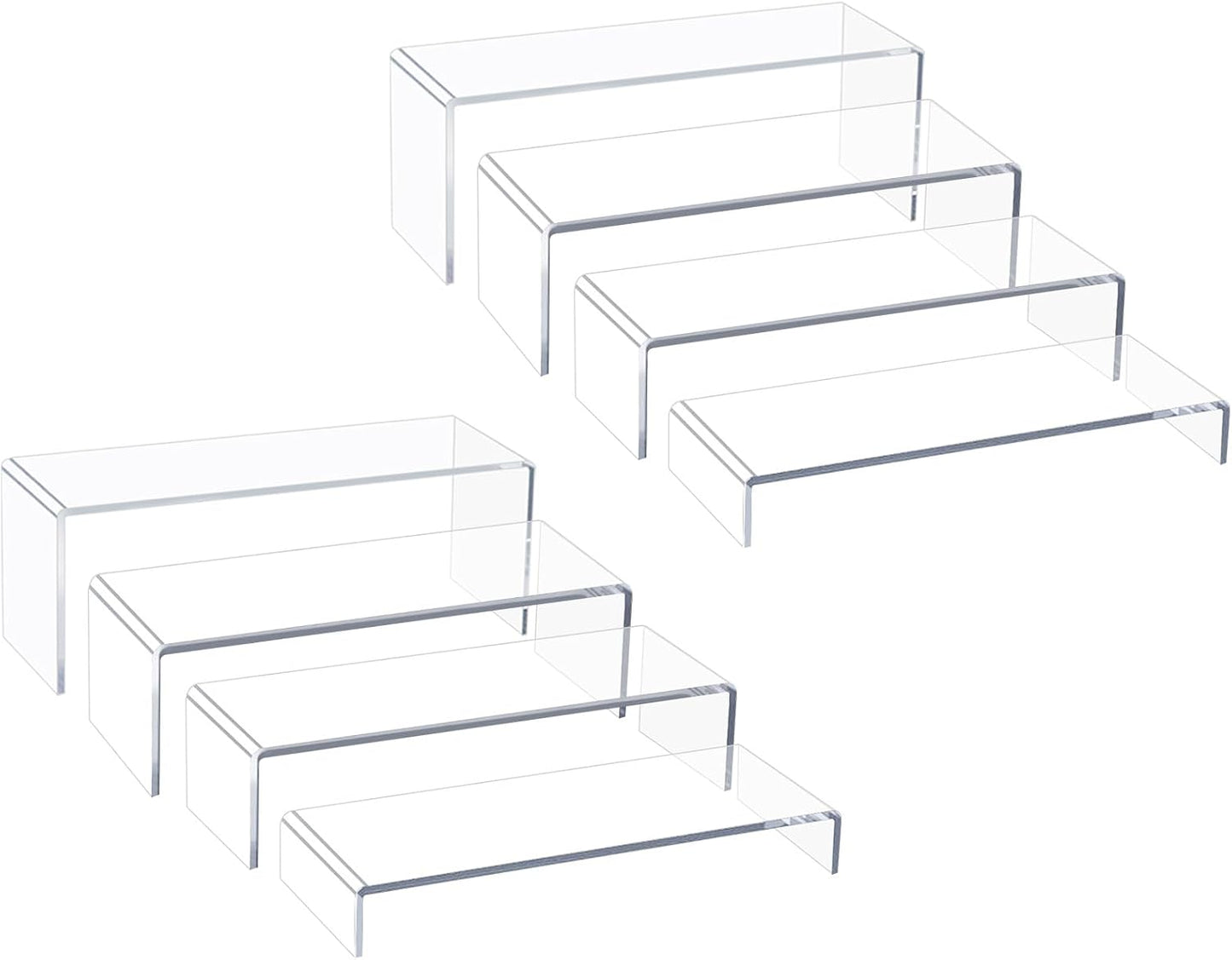 Acrylic Display Risers,12'' Large Display Stands, Thickened to 0.2''(5mm) Stackable Acrylic Shelves