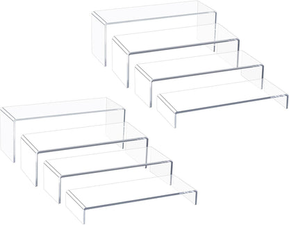 Acrylic Display Risers,12'' Large Display Stands, Thickened to 0.2''(5mm) Stackable Acrylic Shelves