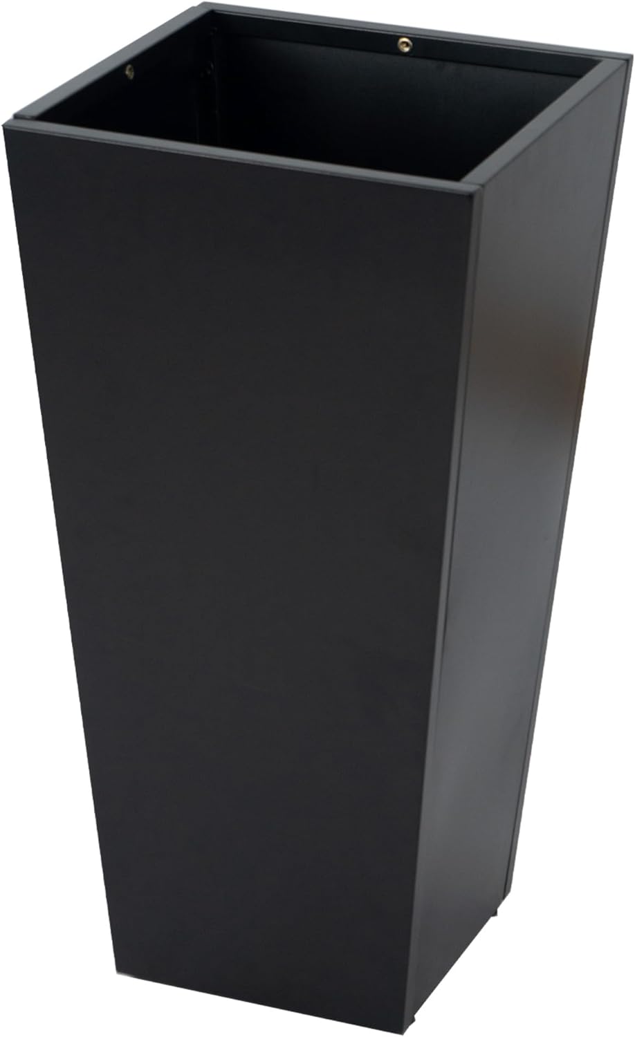 Kozyard 15.4" x 15.4" x 30" Tall Taper Black Metal Planter Flower Plant Pot Indoor Outdoor Planters