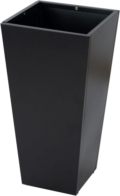 Kozyard 15.4" x 15.4" x 30" Tall Taper Black Metal Planter Flower Plant Pot Indoor Outdoor Planters