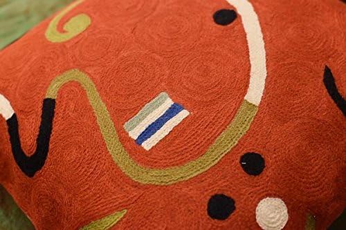Kandinsky Modern Pillow Cover - Orange Ribbon | Mid Century Chair Cushions | Orange Abstract