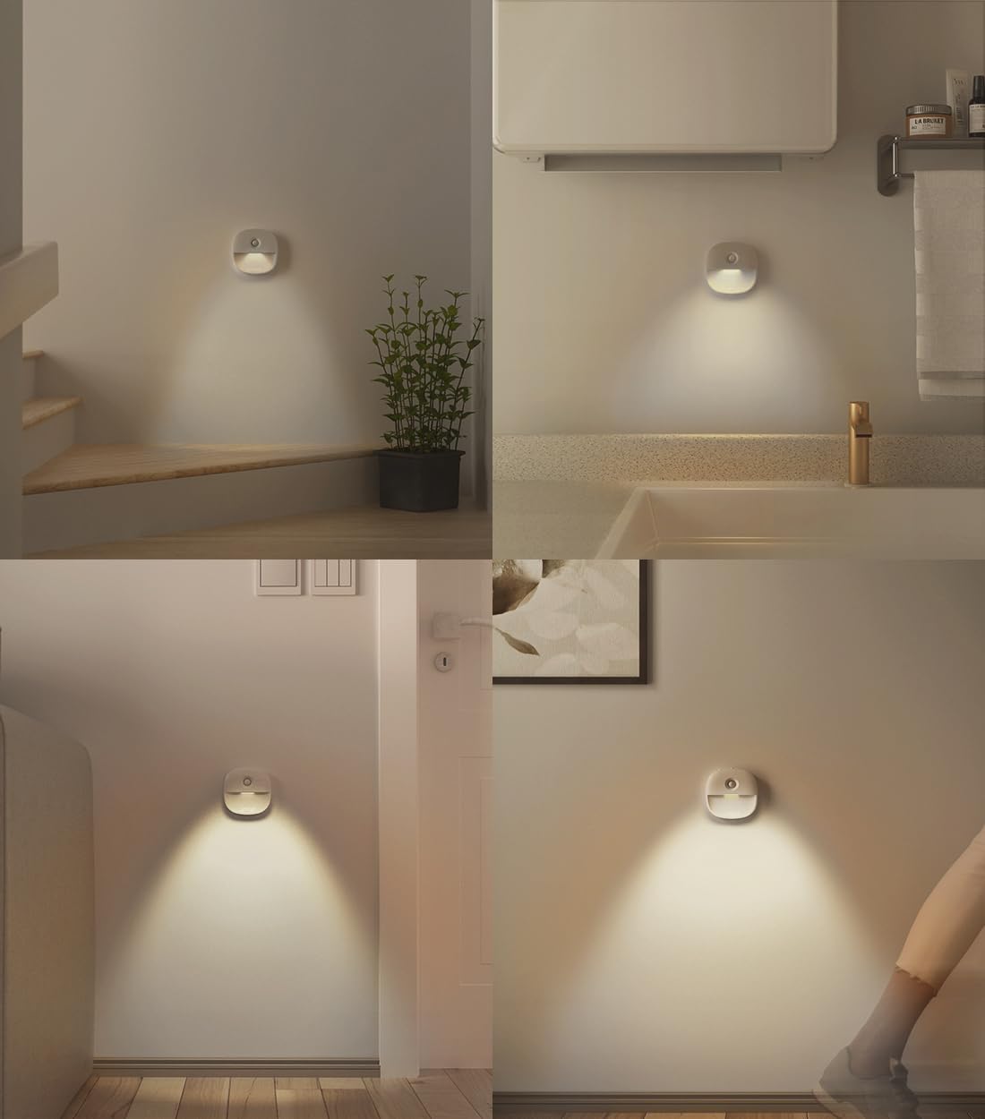 Lyridz Rechargeable Night Light, Motion Sensor Battery Nightlights, Mini Stick-on LED Closet Light