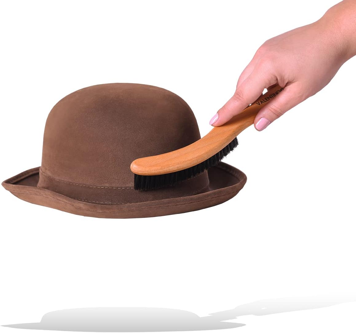 Valentino Garemi Traditional Hat Cleaning Brush | Remove Dust, Dry Stains, Rain Spots, Sweat Marks