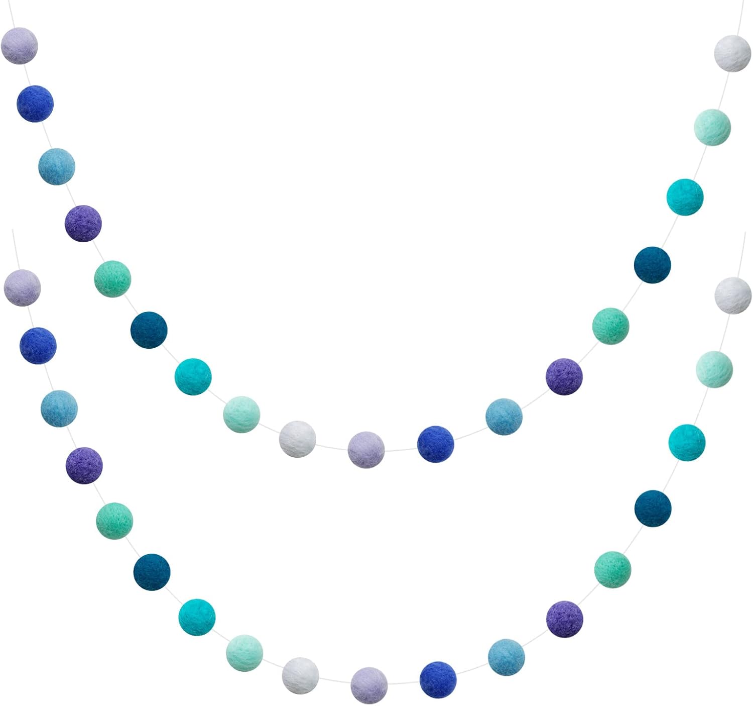 Felt Ball Garland Misscrafts 9.8 Feet 100% Wool Roving Pom Pom Garland 20mm Colorful for Baby