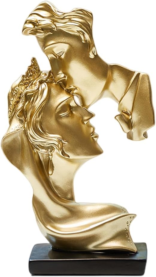 Couples Kiss Sculpture,Abstract Art Couple Sculpture Home Furnishing Resin Statue Decoration