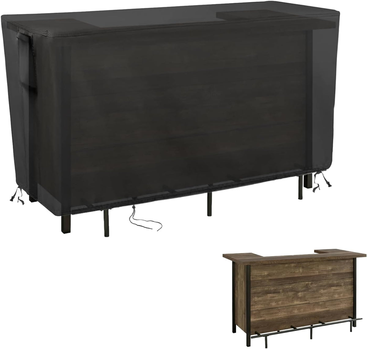 Kingling Outdoor Table Cover for Bar Table, 72 Inch Waterproof Patio Bar Cover for Outdoor Prep