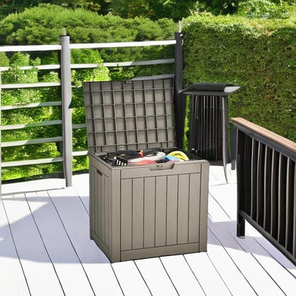 YITAHOME 31 Gallon Outdoor Storage Deck Box, Waterproof Resin Package Delivery and Storage Box with