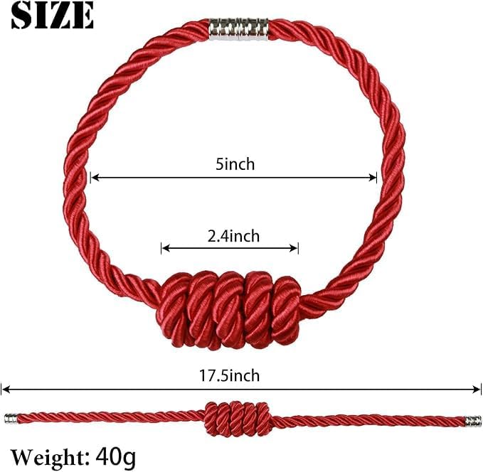 Fenghuangwu 2Pack Magnetic Curtain Tiebacks – Bohemian Style Handmade Woven Tie-Backs for
