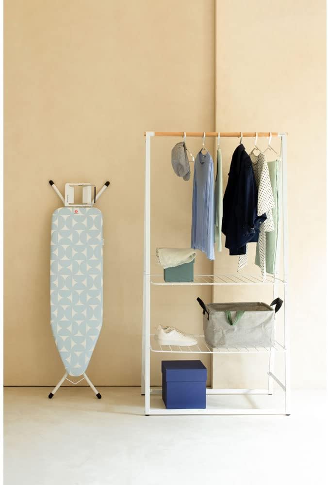 Brabantia Size B Ironing Board (49x15 in) 7 Height Options, Adjustable Steam Iron Rest Holder