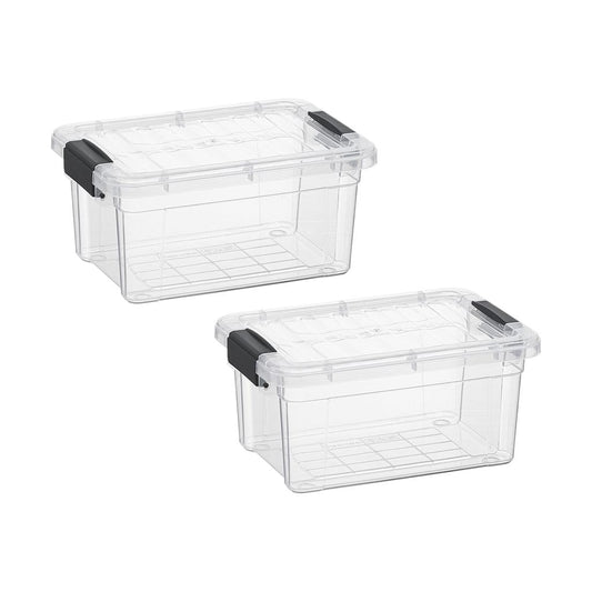 Superio Clear Storage Boxes with Lids, 3.4 Quart Plastic Container Bins for Organizing, Stackable