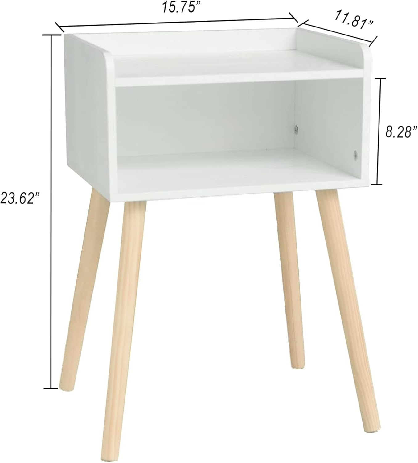 MaxSmeo White Nightstand, Small Bed Side Table for Small Spaces,Mid Century Modern Nightstand End