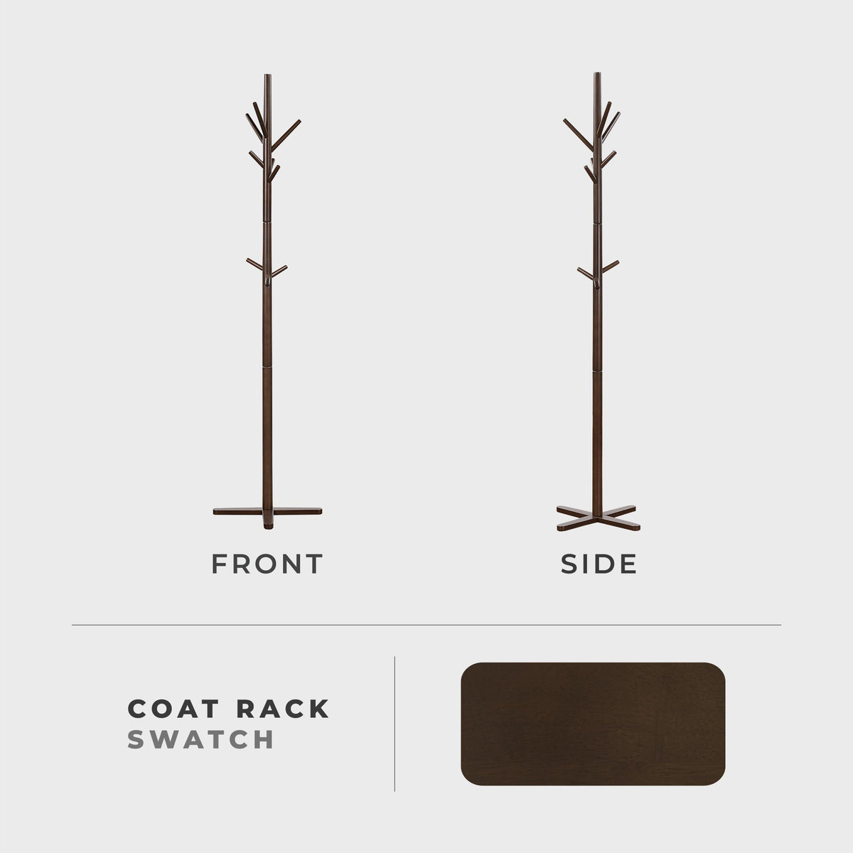 Lexicon Sturdy Solid Wood Coat Rack Stand with 9 Hanging Hooks for Hats,Scarves, Handbags, 3-Tier
