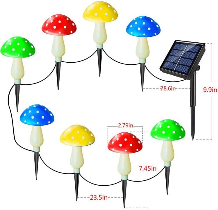 8-Pack Solar Mushroom Lights for Garden Decor, 8 Modes Waterproof Outdoor Garden Mushroom Lamp