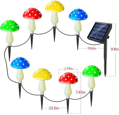 8-Pack Solar Mushroom Lights for Garden Decor, 8 Modes Waterproof Outdoor Garden Mushroom Lamp