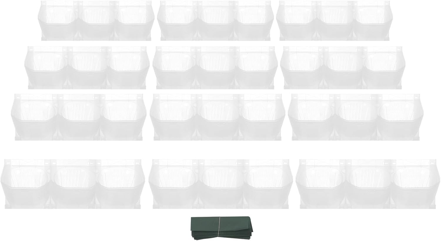12Pieces 3-Pot Wall Planter Vertical Garden Plant Walls Wall Mounted Vertical Planter with