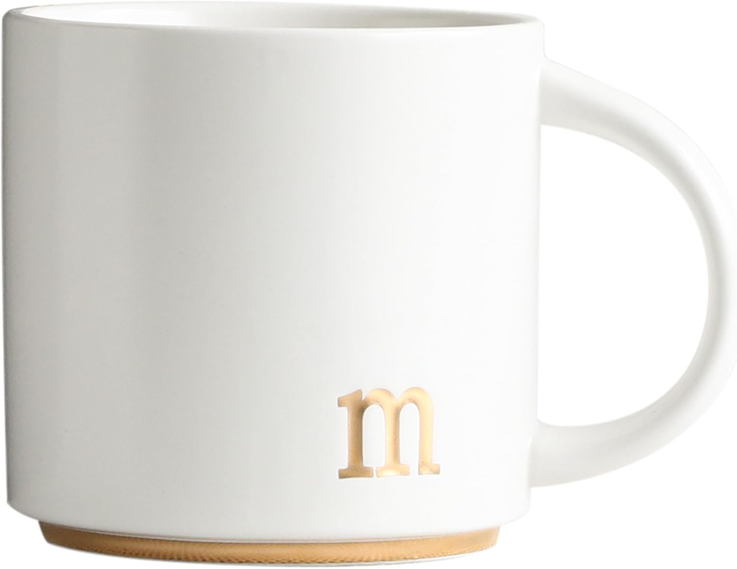 COLLECTIVE HOME - Monogram Ceramic Mugs, 15 oz Golden Initial Coffee Cups, Elegant Alphabet Tea