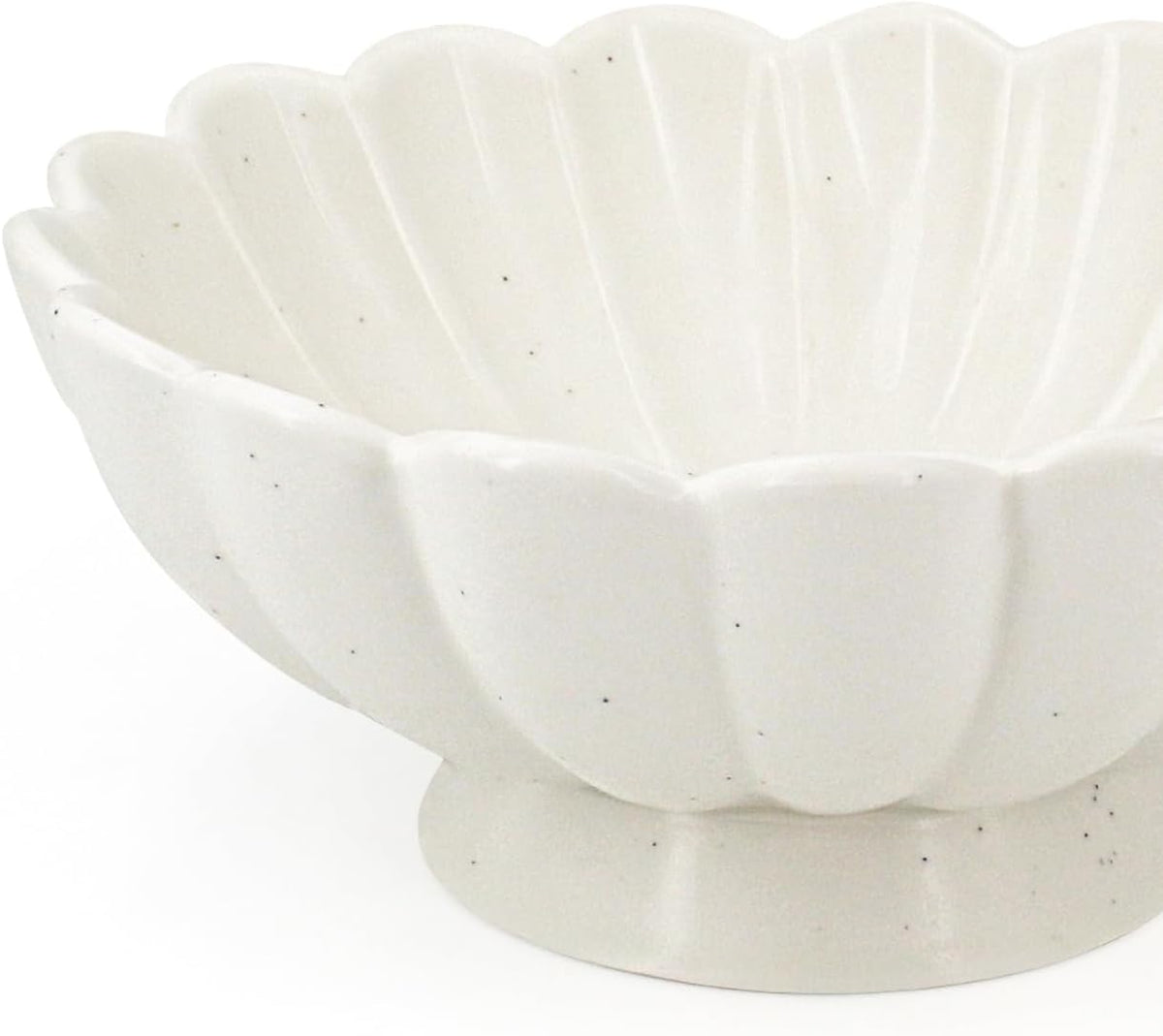 Accessoryway 8" White Fluted Scalloped Decorative Bowls -Moderate Ceramic Fruit Bowl for Kitchen