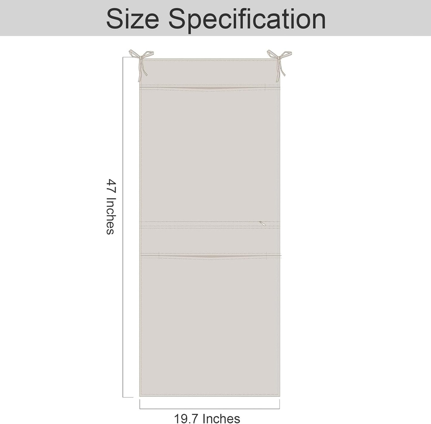 100% Linen Hanging Laundry Bag with 2 Compartments, Over the Door Laundry Hamper, Dirty Clothes