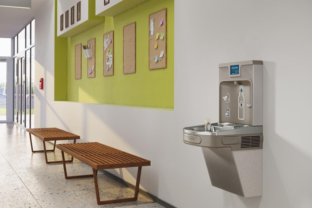 Elkay LZS8WSLK EZH2O Bottle Filling Station with Single ADA Cooler, Filtered, 8 GPH, Light Gray