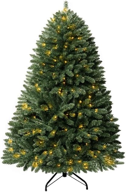 Naomi Home 4.5ft Christmas Tree with Lights Realistic Spruce Christmas Tree Prelit with Foot Pedal