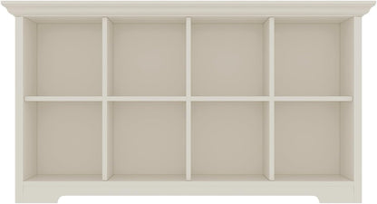 Cube Shelf Bookcase with Base - Wooden 2 Tiers Floor Standing Low Storage Cabinet for Home and