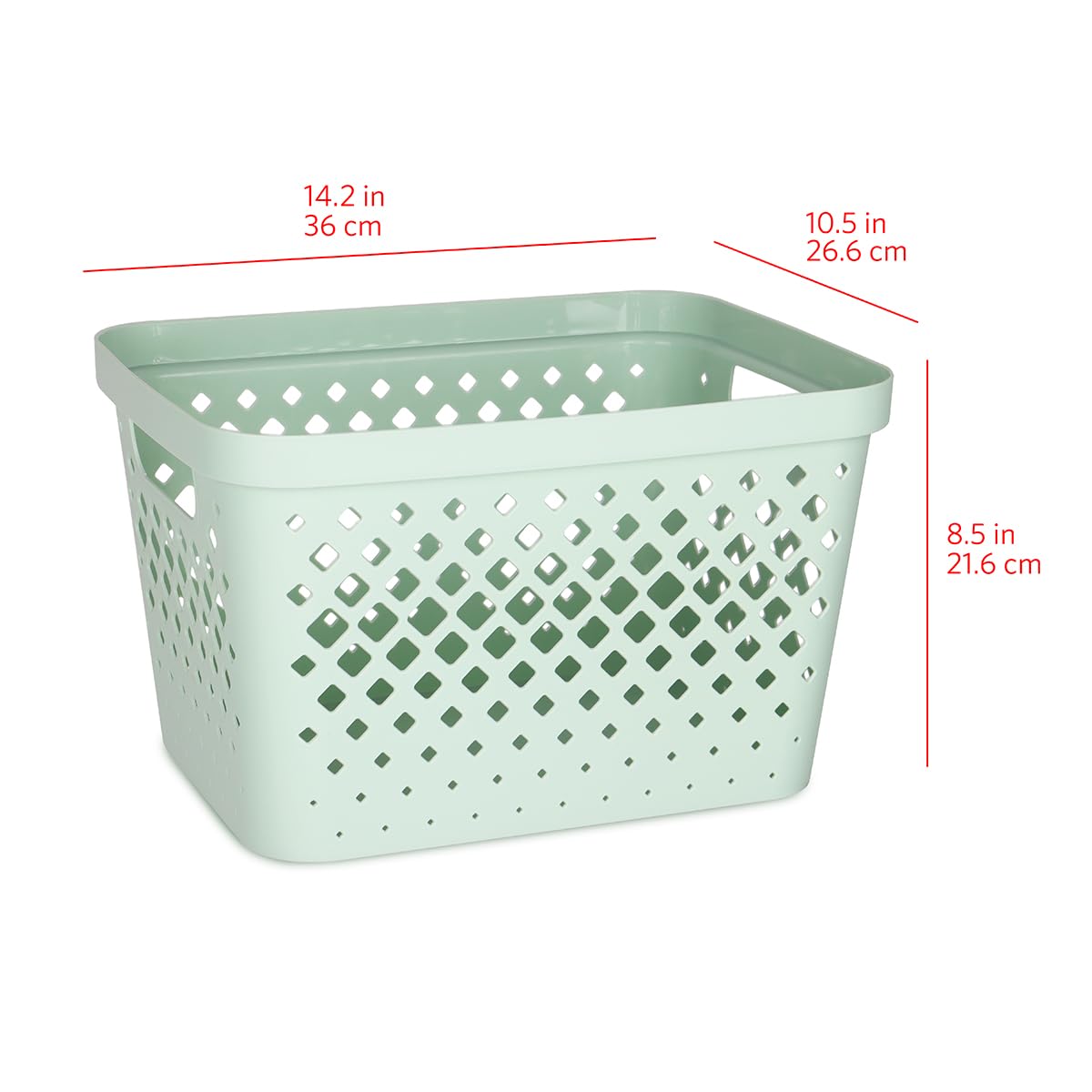 Glad Plastic Storage Basket Set, Value Pack of 6 | Open Storage Bins for Shelves, Bathroom, Pantry