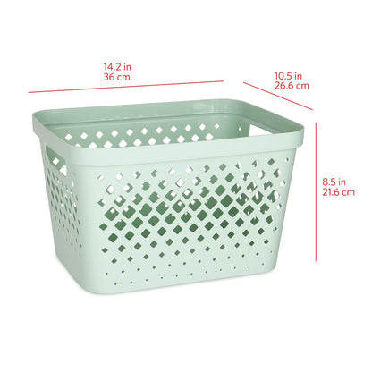 Glad Plastic Storage Basket Set, Value Pack of 6 | Open Storage Bins for Shelves, Bathroom, Pantry
