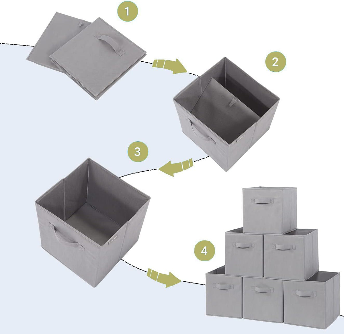 STORAGEIDEAS Storage Cubes, 11 Inch Cube Storage Bins, Set of 6, Fabric Foldable Storage Bins With