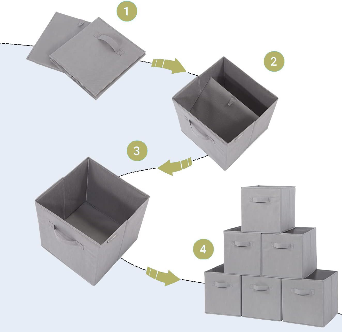 STORAGEIDEAS Storage Cubes, 11 Inch Cube Storage Bins, Set of 10, Fabric Foldable Storage Bins With