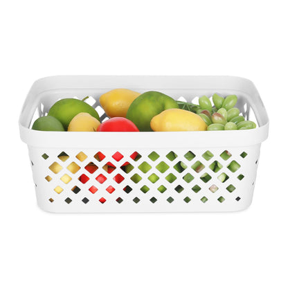 Glad Plastic Storage Basket Set, Value Pack of 6 | Open Storage Bins for Shelves, Bathroom, Pantry