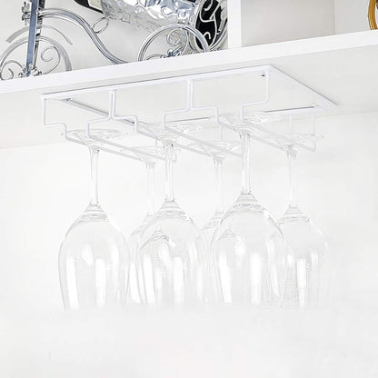 Wine Glass Rack - Under Cabinet Stemware Wine Glass Holder Glasses Storage Hanger 2 Pack Metal