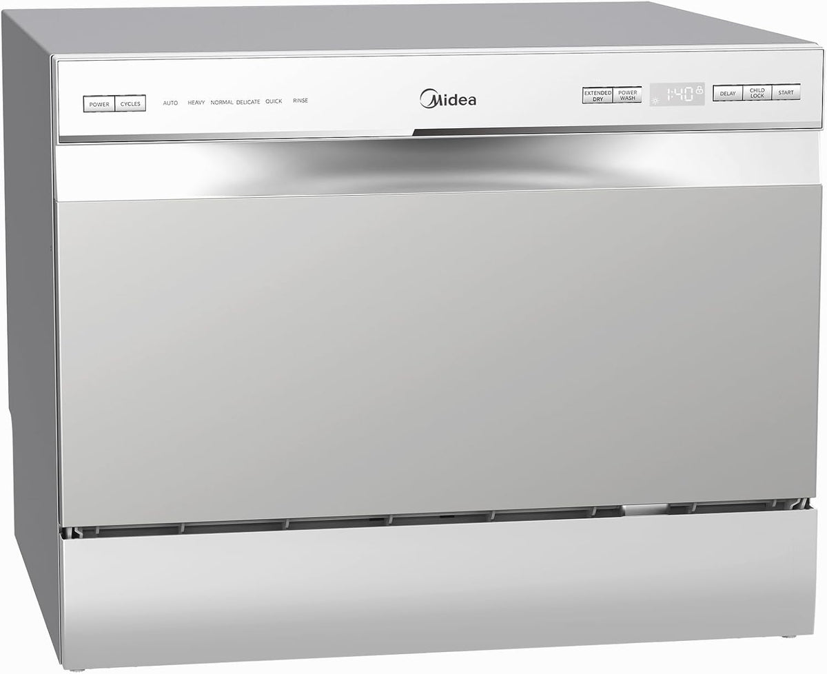 Midea MDC22P2ASS Countertop, Portable Place Settings & 6+2 Washing Cycles. Energy Star Dishwasher