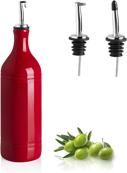 Sweejar Large Ceramic Olive Oil Dispenser Bottle, Opaque Oil Cruet Protects Oil to Reduce