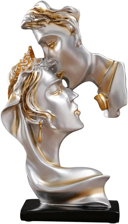 Couples Kiss Sculpture,Abstract Art Couple Sculpture Home Furnishing Resin Statue Decoration