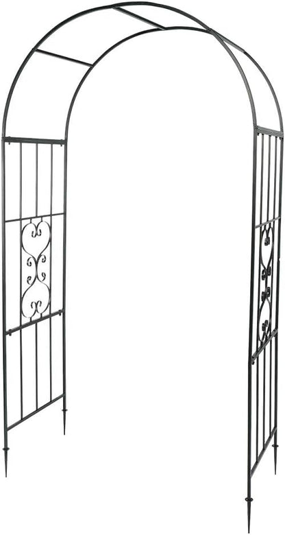 Outvita 7.3FT Garden Arch Arbor, Heavy Duty Metal Arbour Archway, Decorative Frame Stand Trellis