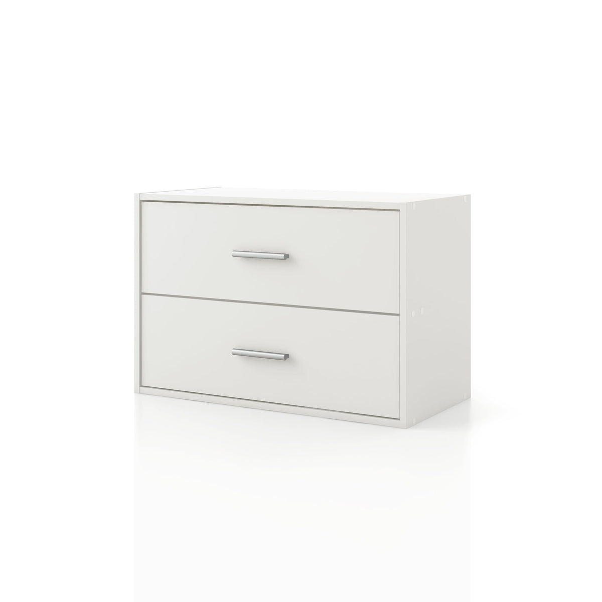 Homes: Inside + Out Apexa 2-Drawer Wooden Stackable Storage Drawers, Small Food Pantry Cabinet