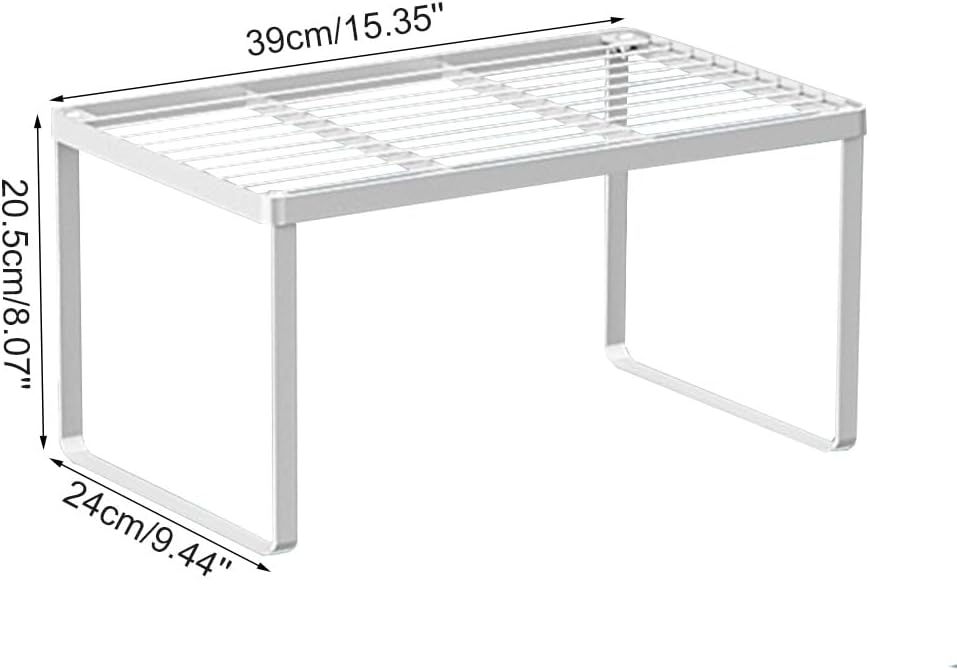 Kitchen Cabinet Storage Shelf Stackable Wire Spice Rack Organizer Heavy Duty Space Saver for