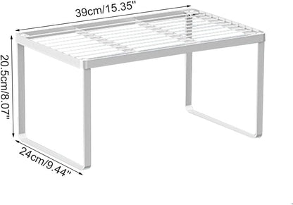 Kitchen Cabinet Storage Shelf Stackable Wire Spice Rack Organizer Heavy Duty Space Saver for