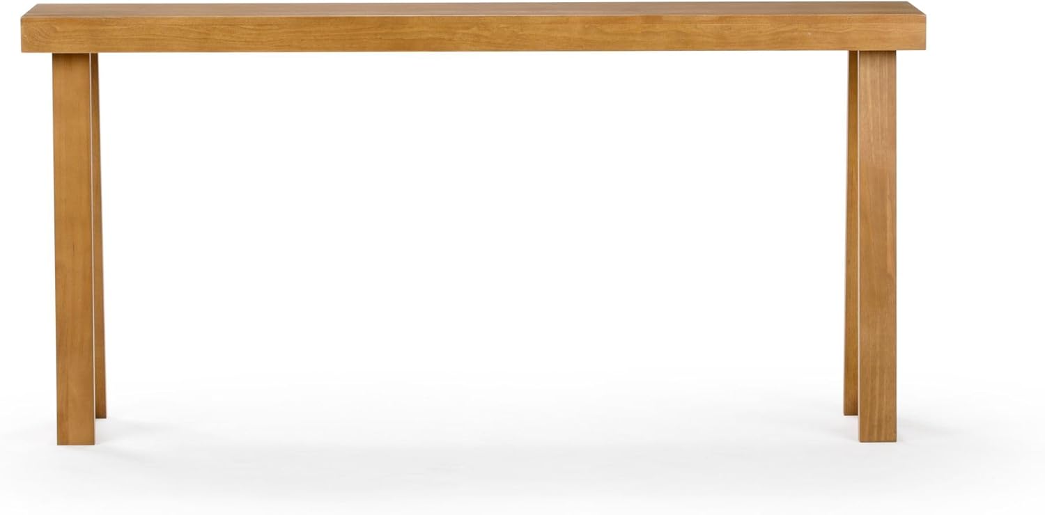 Plank+Beam Solid Wood Console Table, 66 Inch, Sofa Table, Narrow Entryway Table for Hallway, Behind