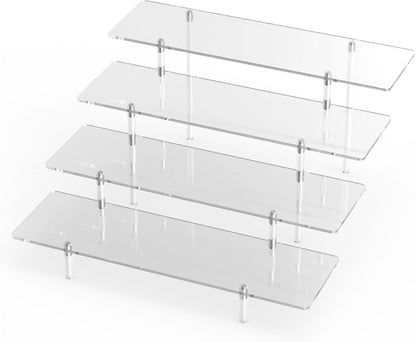 Acrylic Display Riser Stand Shelf Clear 4 Tier Cupcake Stand Perfume Display Holder Figures Desktop