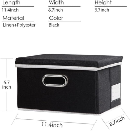 PRANDOM Storage Boxes with Lids [3-Pack] Fabric Collapsible Storage Bins Organizer Containers
