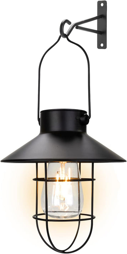 pearlstar Solar Lanterns Outdoor Metal Solar Powered Hanging Lights Waterproof for Wall Yard Garden