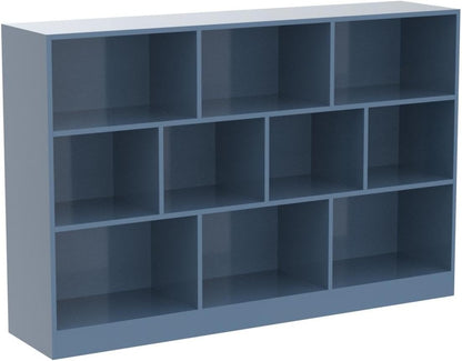 IOTXY Open Shelf Low Bookcase - Wooden 3-Tier Floor Standing Display Cabinet Organizer with Base